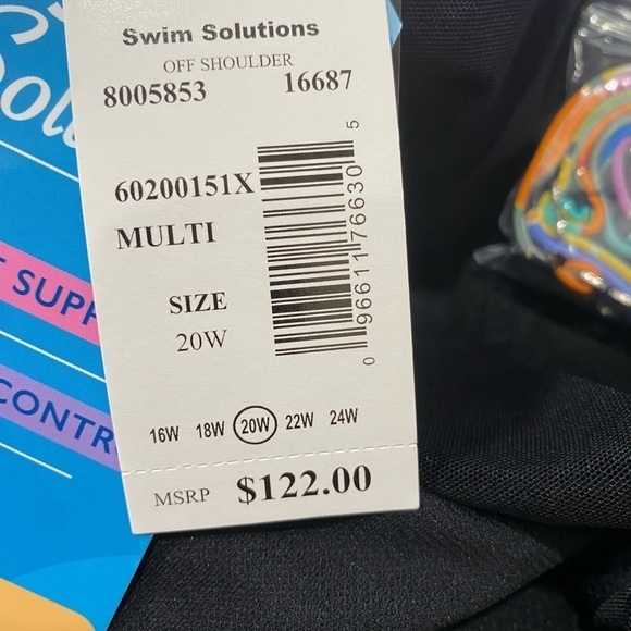 Swim Solutions Floral Off The Shoulder Ruffle One Piece Size 20W - Picture 4 of 6